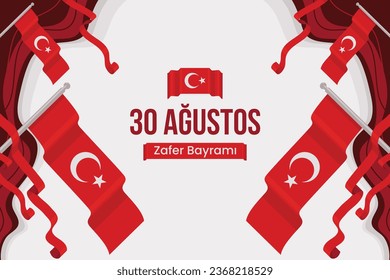Día de las fuerzas armadas turcas. Celebración del día de las fuerzas armadas turcas. Antecedentes del día de las fuerzas armadas turcas. 30 de agosto. Diseño de ilustración vectorial para póster, banner, tarjeta de felicitación, tarjeta, cubierta, plantilla.