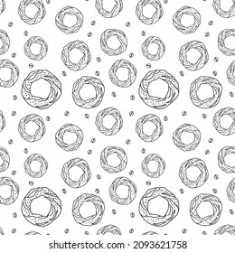 Turkish bakery sweets seamless pattern doodle coffee simit