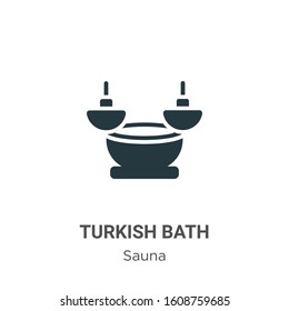 Turkish bath glyph icon vector on white background. Flat vector turkish bath icon symbol sign from modern sauna collection for mobile concept and web apps design.
