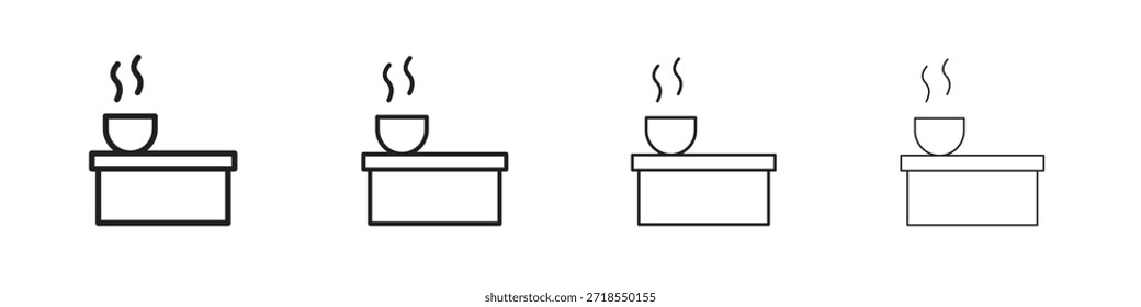 Turkish bath icons, Set of linear icons. Black linear palm icons