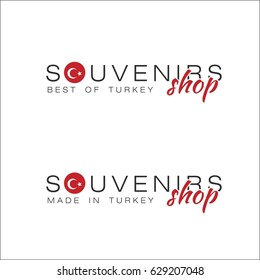 Turkish bazaar.Souvenirs shop. Template for logo