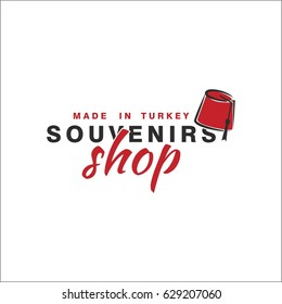 Turkish bazaar.Souvenirs shop. Template for logo