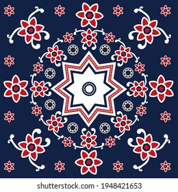 Turkish Carpet Printing Block Vector Design and Islamic Floral Pattern Design