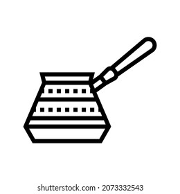 turkish cezve coffee make tool line icon vector. turkish cezve coffee make tool sign. isolated contour symbol black illustration