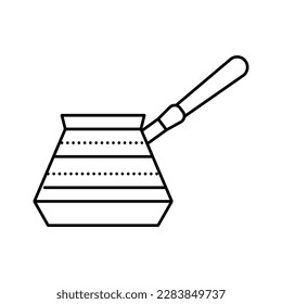 el café cezve turco hace vector de icono de línea de herramienta. el café cezve turco hace la señal de la herramienta. símbolo de contorno aislado ilustración negra
