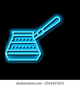 turkish cezve coffee make tool neon light sign vector. turkish cezve coffee make tool illustration