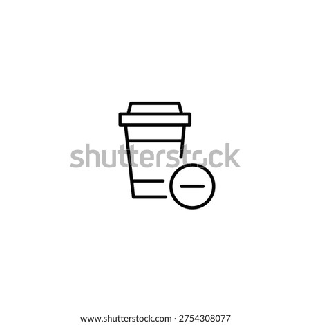 Turkish cezve coffee maker and minus. Hot drinks unavailable. Remove from order. Pixel perfect, editable stroke vector icon