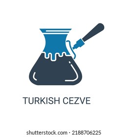 Icono de cezve turco. Estilo plano. Se puede usar para web y móvil.