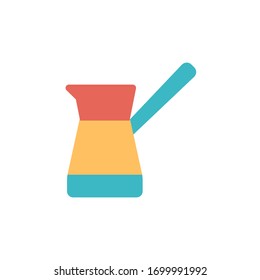 turkish cezve icon vector illustration flat style design. isolated on white background