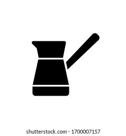 turkish cezve icon vector illustration glyph style design. isolated on white background