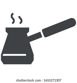 turkish coffee black icon on white background