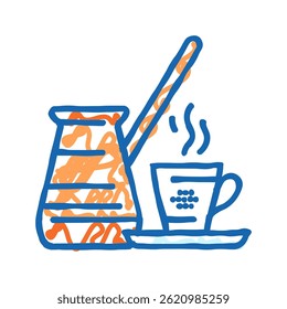 cozinha de café turco ícone doodle esboço vetor. sinal de cozinha de café turco. ilustração símbolo isolado