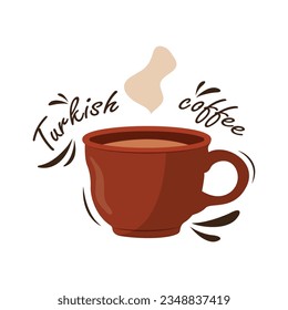 Diseño vector de iconos de la copa de café turca.