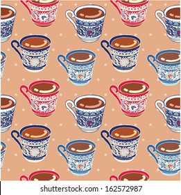 Turkish coffee cup seamless pattern