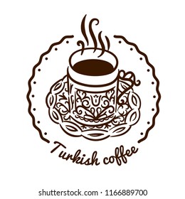 Turkish coffee cup vector illustration