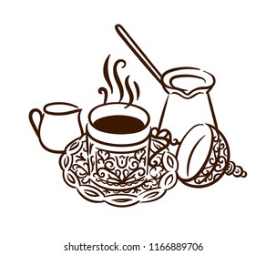 Turkish coffee cup vector illustration