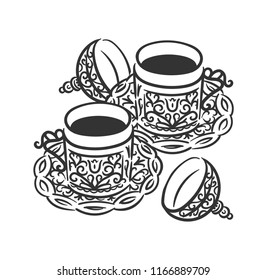 Turkish coffee cup vector illustration
