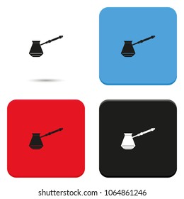 Turkish coffee flat vector icon.