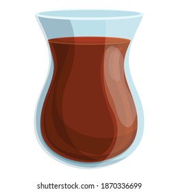 Turkish coffee glass icon. Cartoon of turkish coffee glass vector icon for web design isolated on white background