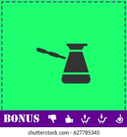 Turkish Coffee icon flat. Simple vector symbol and bonus icon