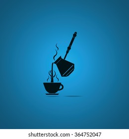 Turkish coffee illustration. Cup icon.