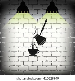 Turkish coffee illustration. Cup icon.