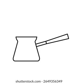 Turkish coffee kettle. Black and white. Flat style vector illustration.