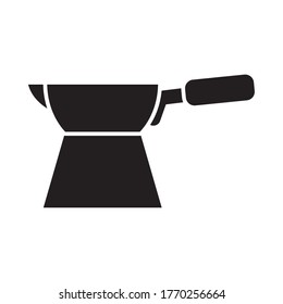 turkish coffee maker icon over white background, silhouette style, vector illustration