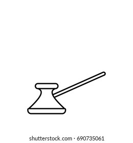 Turkish Coffee pot Brewing Device Minimalistic Flat Line Outline Stroke Icon Pictogram Symbol