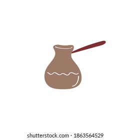 Turkish coffee pot. Cezve icon. Coffee maker sign. Vector doodle icon