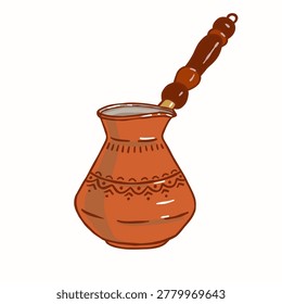Turkish Coffee Pot Cezve Illustration