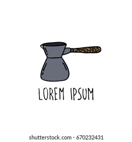 turkish coffee pot doodle icon
