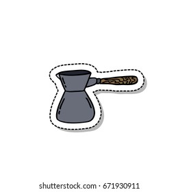turkish coffee pot doodle icon