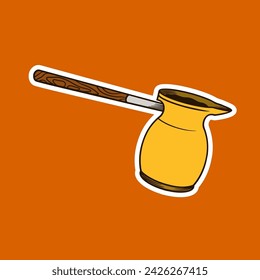 Turkish Coffee Pot Hand Drawn Vector Illustration