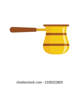 Turkish coffee pot icon. Flat illustration of turkish coffee pot vector icon isolated on white background