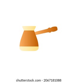 turkish coffee pot icon in gradient color, isolated on white 