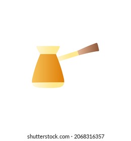 turkish coffee pot icon in gradient color, isolated on white 