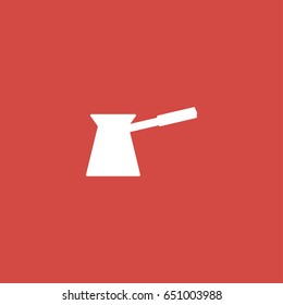 turkish coffee pot icon. sign design. red background