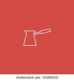turkish coffee pot icon. sign design. red background