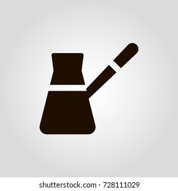 Turkish coffee pot isolated flat vector icon