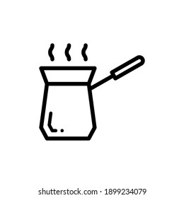 Turkish coffee pot, thin line icon