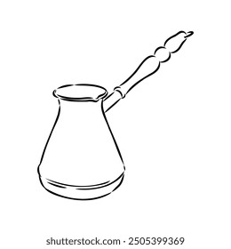 Turkish Coffee, coffee, sketch of coffee beans, vector