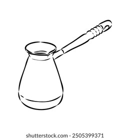 Café turco, café, boceto de granos de café, Vector