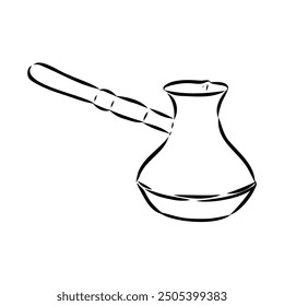 Turkish Coffee, coffee, sketch of coffee beans, vector