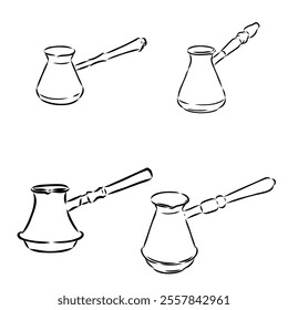 Turkish Coffee, coffee, sketch of coffee beans, vector