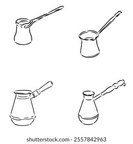 Turkish Coffee, coffee, sketch of coffee beans, vector