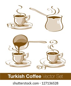 Vector de café turco