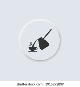 Turkish coffee vector neumorphism design icon