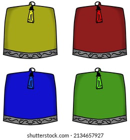 Paquete de gorra de oración colorida de Turquía para la postdecoración de ramadán