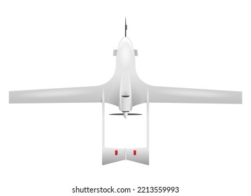 Turkish Combat Unmanned Aircraft Drone Isolated In Top View 